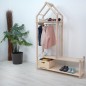 Preview: Montessori Garderobe schmal mit Siitzbank
