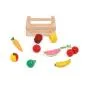 Preview: Holz Lebensmittel 3er Set 30-teilig Kaufladen Zubehör mit Obst, Gemüse, Stiege