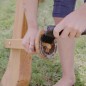 Preview: Putz-Hufe für Voltigier-Holzpferd mit Hufkratzer| bewegliches Bein | Putzhufe