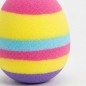 Preview: Bunt gestreiftes Holz-Osterei in leuchtenden Farben als Osterdekoration