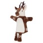 Preview: Sterntaler Handpuppe Reh und Hirsch in schräger Vorderansicht mit Geweih aus weichem Plüsch