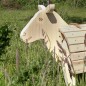 Preview: Holzschaf groß für den Garten aus Holz