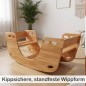 Preview: Stabile und kippsichere Wippform der Schiffschaukel aus massivem Holz im Detail