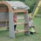 Preview: Kinder spielen draussen im Garten mit dem Spielhaus geschützt und dem Sonnensegel Eis verkaufen