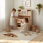 Preview: Spielküche mit Herd und Spüle - Kleinkinder kochen auf dem Herd eine Gemüsesuppe