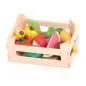 Mobile Preview: Lebensmittel Set aus Holz mit Stiege - 9-teilig - mit Obst und Gemüse
