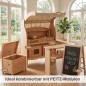 Preview: Holz Kinderküche Spielständer mit Kreidetafel und Holzkisten – modular erweiterbar