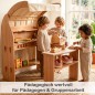 Preview: Holz Kinderküche harmonisch im Kinderzimmer integriert – natürliches Design