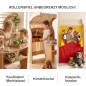 Preview: Holz Kinderküche Spielständer auch als Regal nutzbar – multifunktionales Spielmöbel