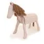 Mobile Preview: Voltigierpferd-weiss-groß-Massivholz-Holzpferd Outdoor Spielzeug Draussen Junge Reiter