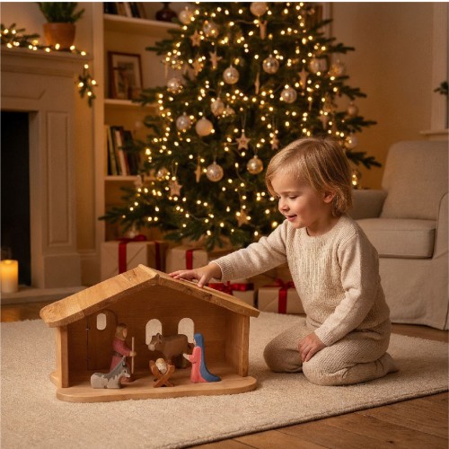 Preview: Kinderkrippe Freisteller aus Holz von Holzspielzeug Peitz Freisteller