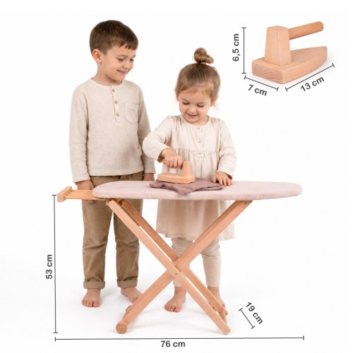 Kinder Bügelbrett mit Größenvergleich und Abmessungen