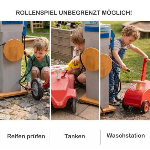 Kinder Tankstelle mit Waschstation, Luftstation und Tankfunktion
