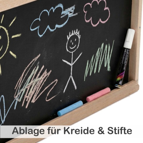 Kreidetafel mit Ablage für Kreide und Stifte aus Holz