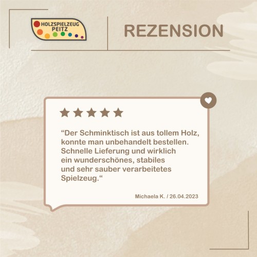 Kundenbewertung für Kinder Schminktisch aus Holz