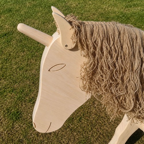 Glitzerndes Einhorn | Holzpferde Kinderspielzeug | Zubehör