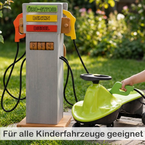 Kinder Tankstelle für Bobbycar und Kinderfahrzeuge – realistisches Tanken