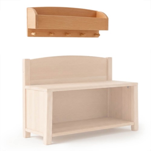 Kleine Garderobe für Kinder aus Erlenholz