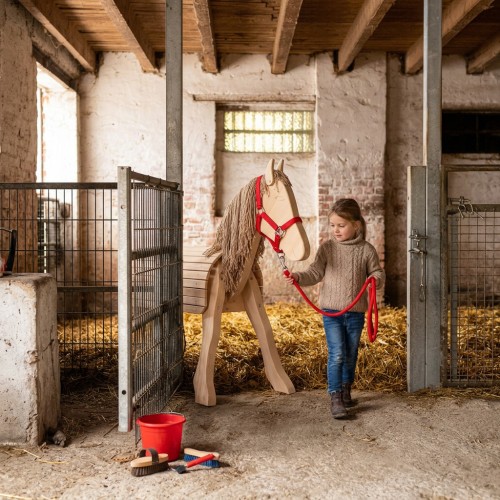 Kinder Holzpferd Happy in Natur 2te Wahl