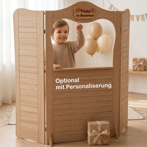 Kasperletheater personalisierbar mit Namensschild Holz Gravur Kinder