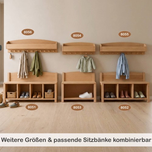 Kleine Kindergarderobe mit Ablage kaufen » aus Erlenholz