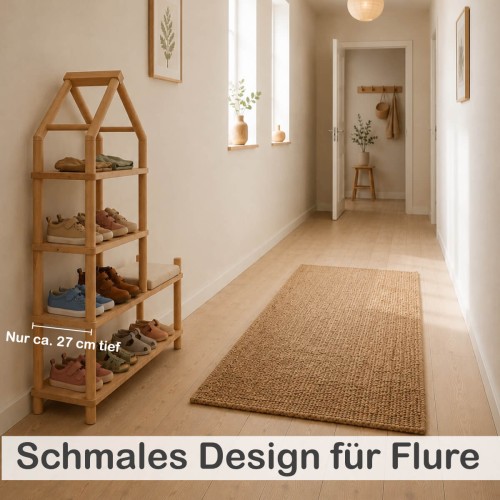 Schmales Schuhregal Kinder für kleine Flure – platzsparend und hochwertig integriert