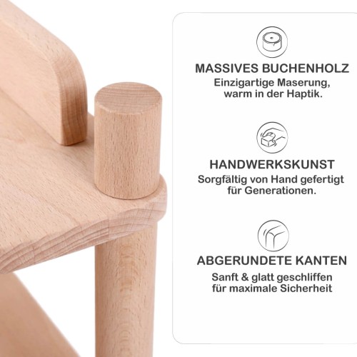 Puppen Wickeltisch aus massivem Buchenholz mit feiner Maserung, Handarbeit und abgerundeten Kanten
