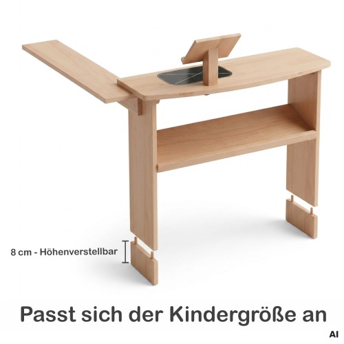 Spieltheke mit Aufsatz ist 8 cm höhenverstellbar und lässt sich flexibel an unterschiedliche Kindergrößen anpassen