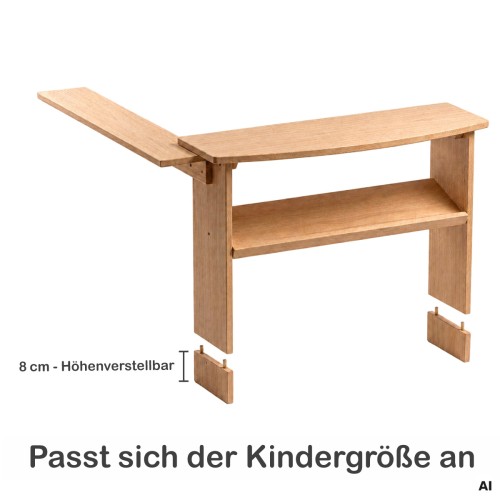 Spieltheke für Spielständer PAULA ist 8 cm höhenverstellbar und lässt sich flexibel an die Größe des Kindes anpassen