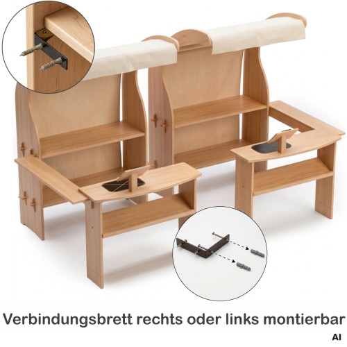 Spieltheke für Spielständer mit Verbindungsbrett – sicher befestigbar und flexibel rechts oder links montierbar