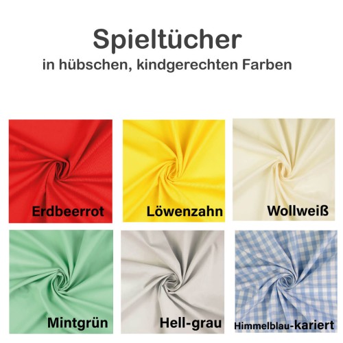 Spielständer Tuch für den ganzen Spielständer - Beige, Grün, Gelb, Rosa, Rot, Blau-kariert, Grau-kariert und Bunt gestreift