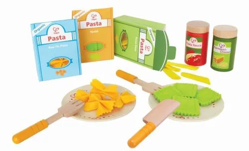 Kinder-Spielzeug-Pasta-Set – nicht ins Fast-Food-Restaurant sondern selbst kochen - für das Kochen in der Kinder-Spielküche - nützliches Spielküchenzubehör