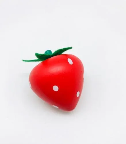 Spielzeug Erdbeere aus Holz | Spiellebensmittel Zubehör für Spielküche & Kaufladen