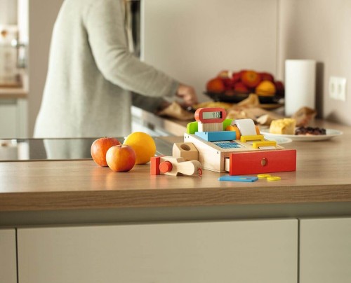 Kasse aus holz für Kinder