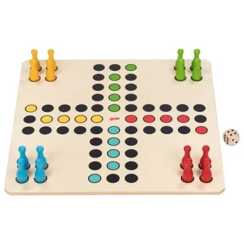 Extra großes Holz-Brettspiel | Ludo | Spielzeug für Kinder und Senioren