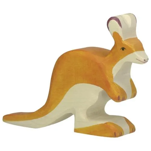 Arche Spielfiguren | Australien 1 Tier-Paket | Känguruh und Känguru mit Jungem | Holztiger