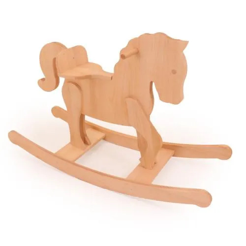 Holz-Schaukelpferd-Griffe-Sitz-Kleinkinder-Babys-sicherer Sitz-nostalgisch-wertvolles Spielzeug
