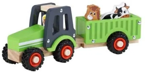 Traktor mit Anhänger | Bauernhof-Trecker mit Tier-Anhänger | Vieh-Transporter | Kinder-Fahrzeug RS 2357