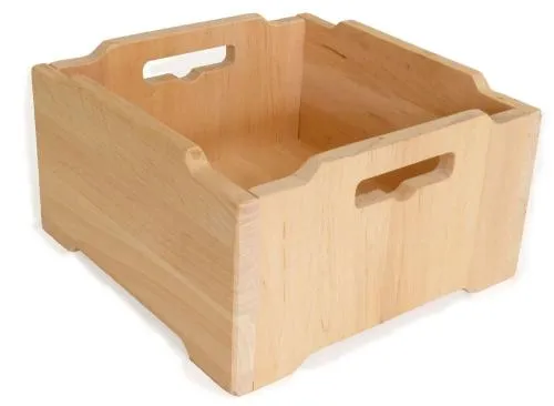 Bio-Holzkiste – Aufbewahrungskiste – Ordnungsbox für Kinder – Kinderzimmermöbel – Massivholz – für Bauklötze