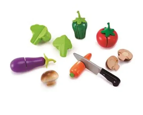 Creative Play Set Di Verdure In Legno Con Tagliere – Gioco Creativo Per Bambini, Abilità Motorie, Finto Cibo