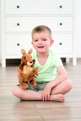 Handpuppe Känguru mit Jungtier | Rollenspiel-Geschichten | Kleinkind-Spielzeug | BE 40450