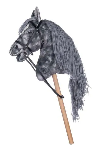 Hobby Horse Apfelschimmel mit langer Maehne und abnehmbarem Zaumzeug