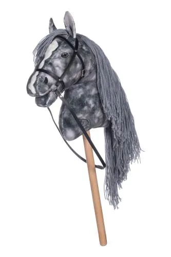 Hobby Horse grau mit langer Maehne und abnehmbarer Trense