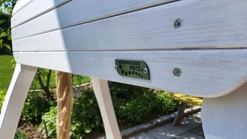 Weißes Voltigierpferd | Holzpferd "White Beauty" | Spielzeug-Pferd 7031 - Sonderposten zur Abholung