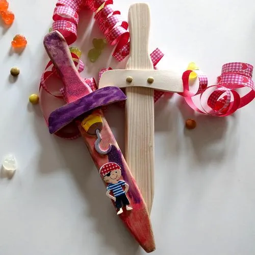 Spielzeug-Holzschwert,Langdolch, Messer, Spielzeugschwert,Kinder-Ritter-Schwert-aus-massivem-Holz-Mittelalter-Wikinger-Schwert-Zweihänder
