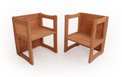 unterschiedliche, verschiedene Sitzhöhen - massiver Kinder-Stapelstuhl - Bio-Holzmöbel – Kinderzimmermöbel – Massivholz – Kindergartenmöbel – Kindergarten-Stuhl - robust, solide verarbeitet
