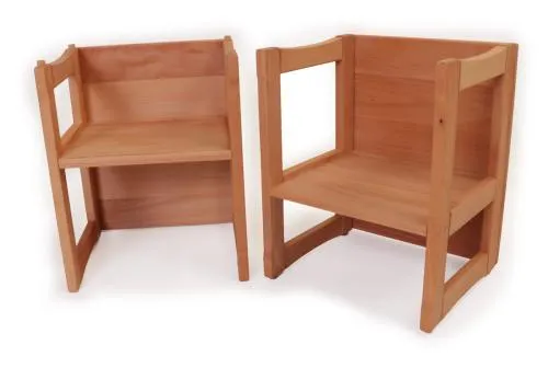 verschiedene Sitzhöhen - massiver Kinder-Stapelstuhl - Bio-Holzmöbel – Kinderzimmermöbel – Massivholz – Kindergartenmöbel – Kindergarten-Stuhl - robust