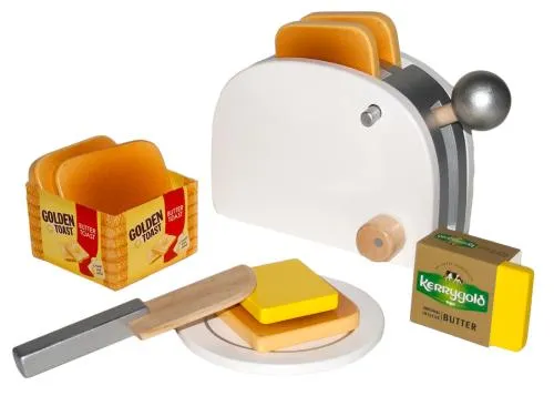 Golden Toast-Set 9-teilig | Kaufmannsladen-Zubehör | Kinderküchen-Zubehör