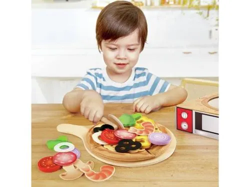Kinderpizza-Holz E 3173 Hape | Kinder-Küchen-Zubehör | Spiel-Lebensmittel