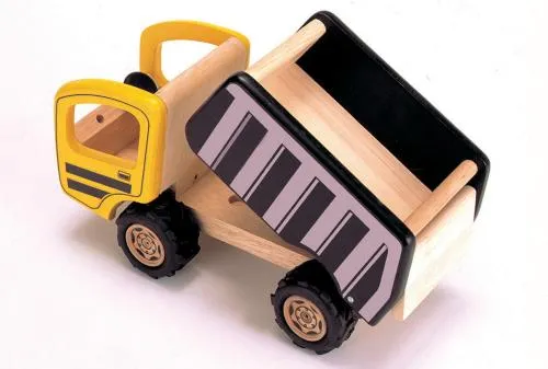 LKW Kipplaster mit klappbarer Ladeflaeche von Pintoy ökologisches Holz-Spielzeug – Bio-Holzspielzeug – Naturholz-Spielzeug
